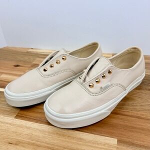 Vans Authentic Studded Leather Cream Sneakers Women Size‎ 6.5